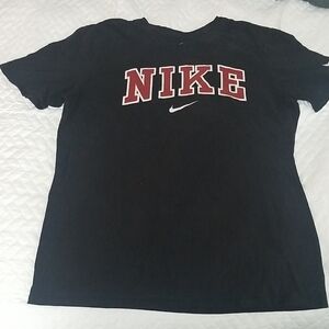 Nike Black Tee with Bold Red Lettering